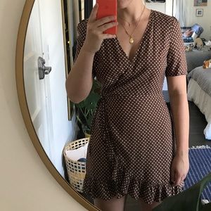 Cotton Candy polka dot wrap dress